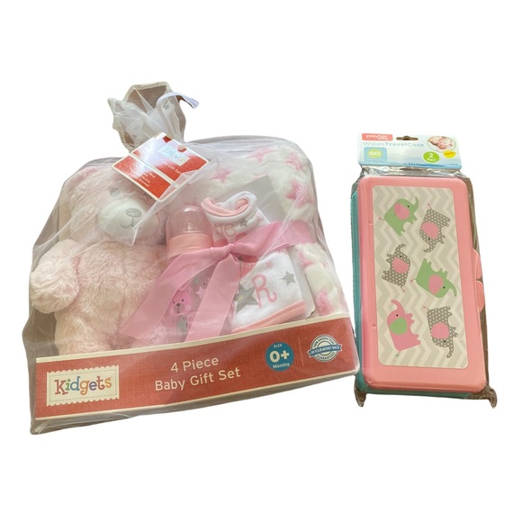 Playtex Other - {Kidgets} Baby Gift Set, 4 pc and Playtex 2 pack baby wipe holder